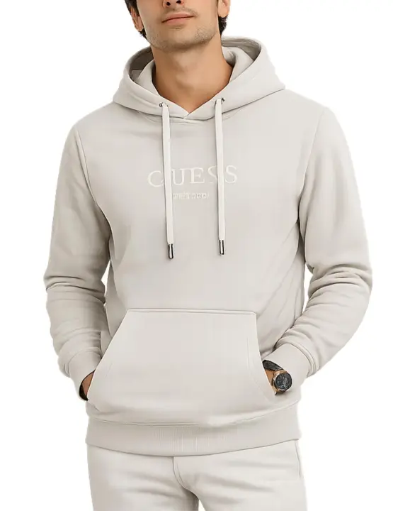 Sudadera Guess Logo gris con capucha para hombre - 1