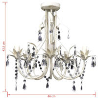 vidaXL Lámpara colgante araña de cristal elegante 5 bombillas - details 4