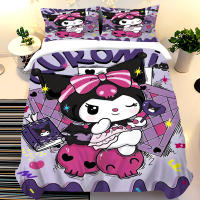 Juego De Sábanas MINISO Kuromi Para Cama De Tamaño Queen Y Twin Diseño De Dibujos Animados Para Niños Y Estudiantes Poliéster 100% - details 1
