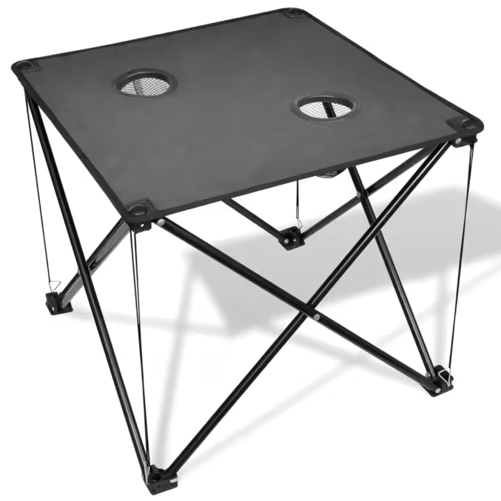 Mesa de camping plegable gris - 1