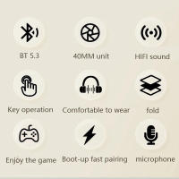 Cascos P9: Sonido Premium y Comodidad Ergonómica para tu Experiencia Auditiva;  auriculares inalámbricos Bluetooth con micrófono, auriculares con cancelación de ruido para deportes y juegosAuriculares de Juego Deportivo de Sonido Estéreo Wireless - details 1