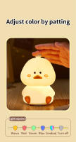 Lámpara De Noche Recargable LED En Forma De Pato De Silicona Divertida Para Decoración De Dormitorio Regalo Para Niños Luz De Ambiente Para Dormir - details 4