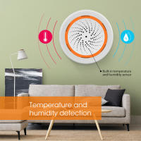 Alarma Inteligente Tuya Zigbee Con Sirena Sensor De Temperatura Y Humedad Para Seguridad Doméstica Con Alertas De Estroboscopio Compatible Con Hub TUYA - details 3