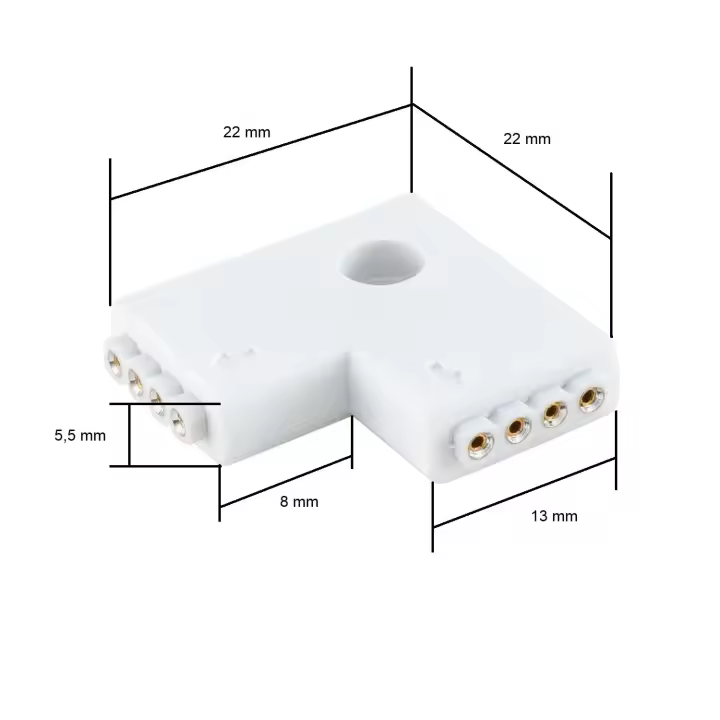 Ledkia Conector Rápido Tipo 'L' Tira LED 12/24V RGB - 1