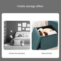 Taburete de almacenamiento plegable multifuncional de algodón y lino, caja de almacenamiento, caja de almacenamiento, taburete para cambiar zapatos, taburete de almacenamiento de tela, taburete para adultos, puede sentarse 35 * 35 * 38 cm, color mixto - details 4