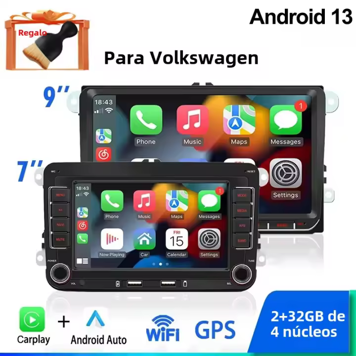 Radio De Coche Android 13 Para VW Volkswagen Golf 5 6 Touran Passat B6 Jetta MK5 MK6 Player Multimedia De Múltiples Funciones Con Soporte Para CarPlay Y Android Auto - 1