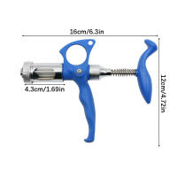 Siringa Inoculadora Automática Para Ponedoras De Pollo 5ml Con Aguja De Doble Agujero Vacuna Contra Pox De Gallo Material Acero Inoxidable + Plástico Color Azul Y Plateado - details 5
