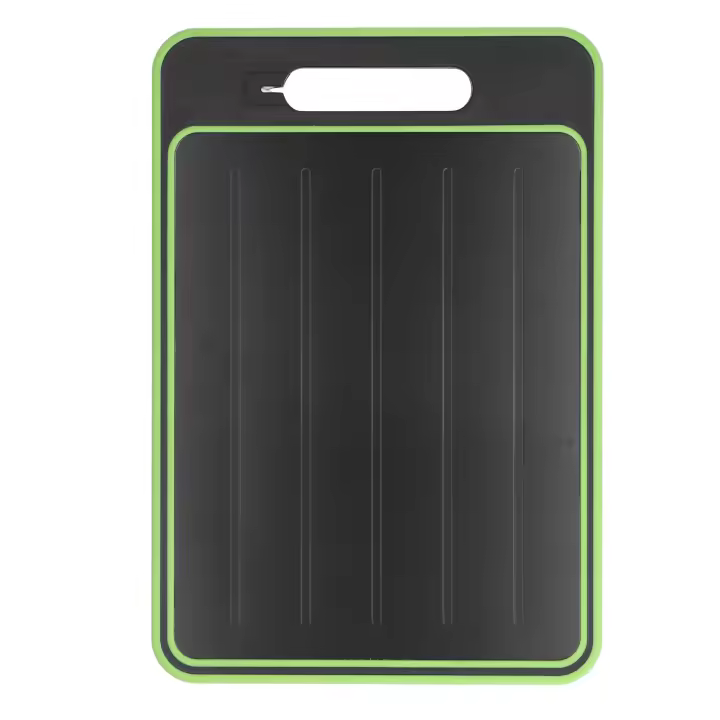 Tabla de cortar multifuncional de aluminio de congelación rápida, tabla de cortar de doble cara con afilador de cuchillos, color negro - 1