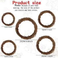 Corona De Rattan Natural Redonda DIY Con Ramas Y Ramas Para Decoración De Fiesta De Cumpleaños Boda Y Navidad Personalizable En Tamaños Variados - details 0