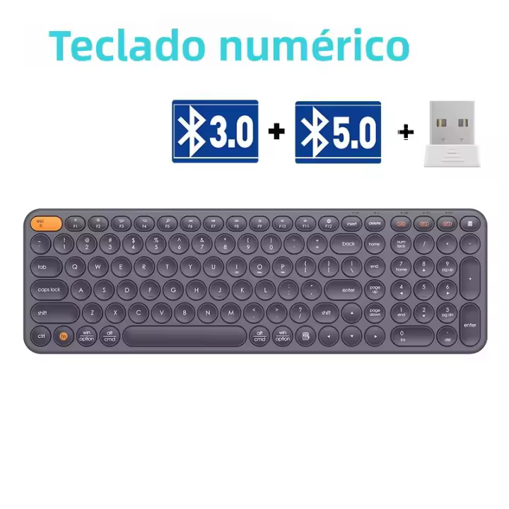 Teclado Inalámbrico Bluetooth Baseus K01 Para MacBook iPad Air pro PC Tablet Laptop 84 Teclas Modo Tridimensional 2.4G Teclado Silencioso - 1