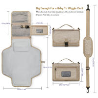 Alfombrilla De Cambio De Pañales Portátil 3 En 1 Con Bolsillos Impermeable Para Viaje Plegable Con Bolsa De Mano Para Bebés De 0 a 36 Meses - details 2
