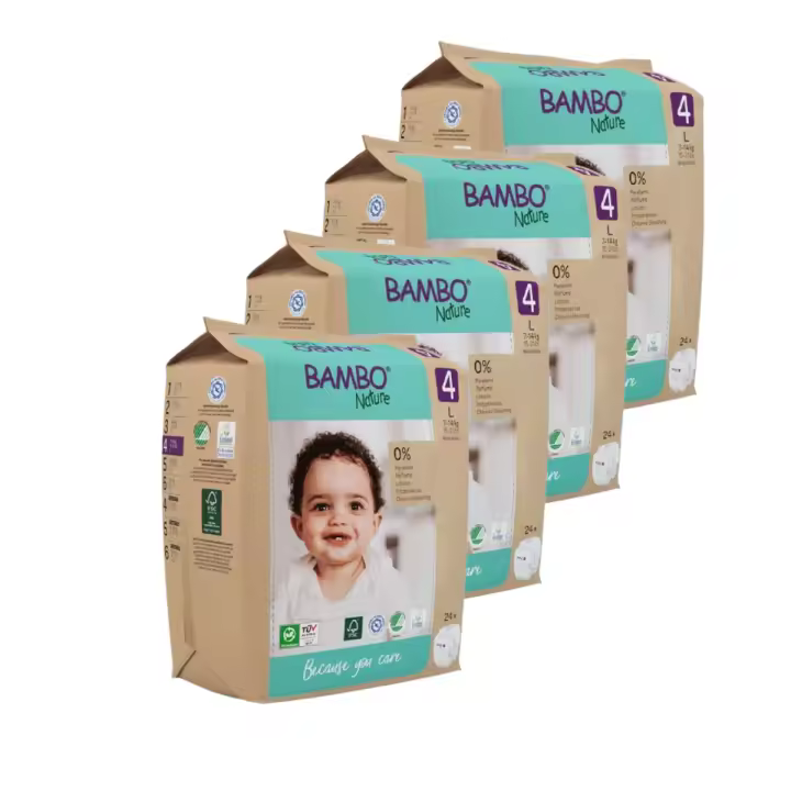 Pack ahorro Bambo Nature pañales T4(7-14kg) 96 uds - 1