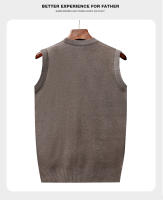 Suéter De Casual Para Hombre Chaqueta Sin Mangas Gruesa Para Otoño E Invierno Cardigan Con Estampado Rayado Cuello En V - details 12