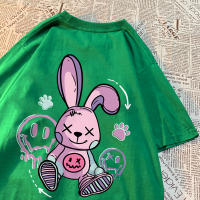 Camiseta De Algodón Para Hombre Con Diseño De Conejo Sentado T-shirt Casual Transpirable Suelta Para El Verano - details 29