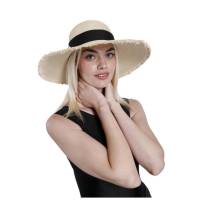 Kebedo Moda Sombrero de Paja para Mujer, Pamela de ala Ancha Grande, Gorro de Playa con lazo Cinta decorativa, Sombrero Verano Transpirable con Protección Solar para Piscina, Vacaciones, Viaje para Mujer Adulto Talla única Ajustable 56-57CM - details 3