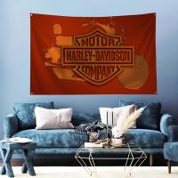 Bandera De Harley Davidson H Para Decoración De Habitaciones Y Salas Con 4 Agujeros Material Poliéster Y Bambú Para Exteriores Y Oficinas - details 7