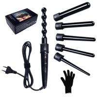 Rizador De Pelo Creativo 5 En 1 Intercambiable Con Calentamiento Rápido Set De Rizadores Tourmaline Cerámica Para Secado Y Baño Electrónico Dual Voltaje 100-240V Rizador De Pelo Digital Con Control De Temperatura - details 5