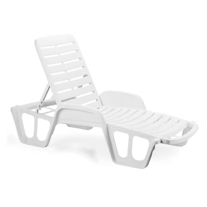 Tumbona Resina Blanca Apilable para Playa y Jardín 71x192x100 Cm - 1
