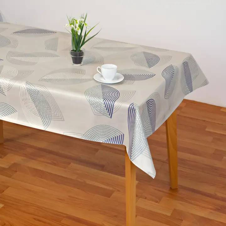 Mantel Hulehule Tex - Hule Huletec Resistente al Agua Anti manchas Estampado Hojas Geométricas - 1