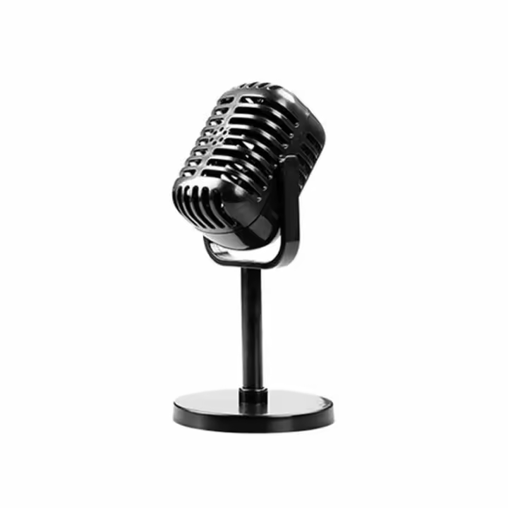 Micrófono Retro De Plástico Para Fiestas Y Decoración Del Hogar Adorno Clásico Para Presentaciones En Vivo Figura De Ornitología - 1