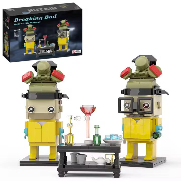 Bloques De Construcción 2-en-1 Clásicos De Breaking Bad Blanco Y Rosa Personajes Protagonistas Película Juguetes Para Adultos Y Amigos Coleccionables ABS Compatible Con Lego - 1