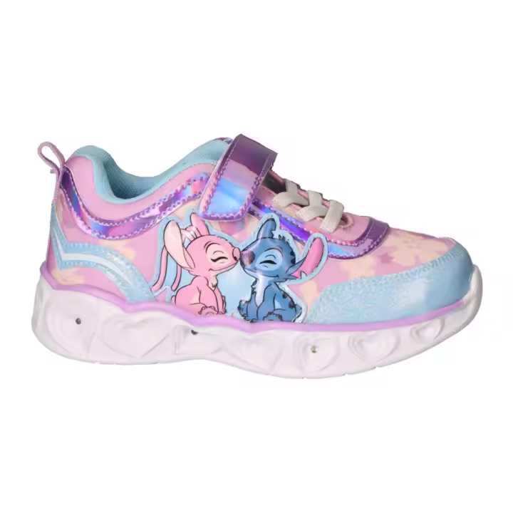 Zapatillas Deportivas Suela Ligera Eva Con Luces Stitch Y Angel Niña 82948 - 1