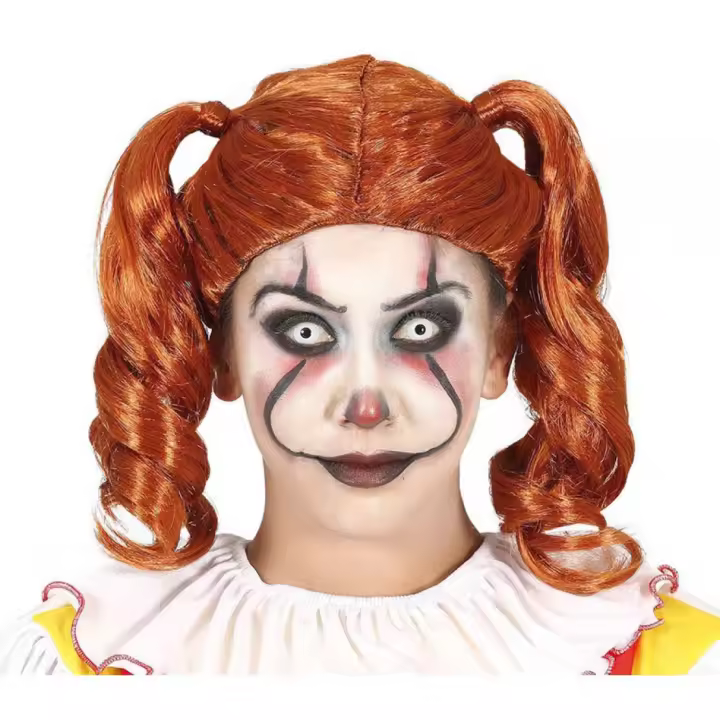 Guirca Peluca con Coletas Pelirroja Ondulada - 1