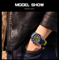 Reloj De Pulsera Deportivo Militar Para Hombre MEGIR Resistente Al Agua Con Correa De Silicona Azul Lujo Marca Top Mano Luminosa - details 7
