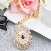 Collar Largo De Pendiente En Color Oro Sunspicems Para Mujer Estilo Árabe Adorno Para Banquete Y Boda Cadena De Suéter Caftán - details 4