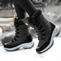 Botas De Invierno Para Mujer Con Peluche Y Plataforma Impermeables Cómodas Para Caminar En Nieve Botas De Tobillo Con Cierre De Lazo - details 11