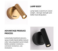 Lámpara De Pared LED De Interior Con Interruptor En Latón Decorativa Para Dormitorio Y Habitación De Hotel Iluminación Para Lectura Nocturna - details 11