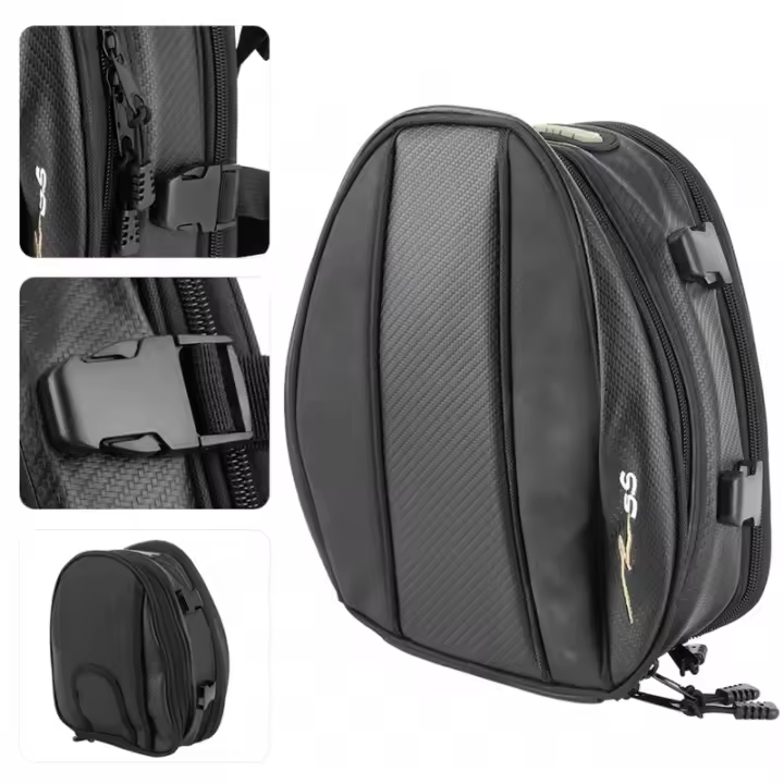 Bolsa De Asiento Trasero Para Motocicleta Impermeable Almacenamiento De Equipaje Banda De Seguridad Para Casco Caja De Equipaje Para Asiento Trasero - 1