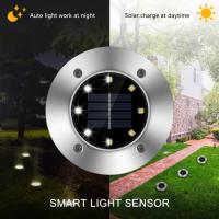 Outdoor solar lights, 8 garden lights, 8LED solar stainless steel underground lights - details 3