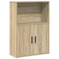vidaXL Estantería madera de ingeniería 60x24x85 cm en color Marrón roble/Negro/Gris hormigón y más | almacenamiento funcional diseño moderno para baño dormitorio sala - details 4