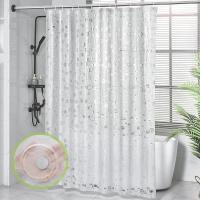 Cortina de ducha antimoho 180x180 cm Cortina de baño EVA semitransparente Cortina de baño impermeable con 12 anillas Cortina de baño - details 4