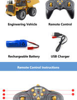 Tractor Remolcador De Aluminio HUINA 1534 9CH RC Para Niños Juguetes De Ingeniería Camión Grúa Control Remoto Regalo Para Niños - details 2