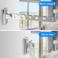 Estante De Secado De Ropa Montado En La Pared Acero Inoxidable Con 6 Agujeros Organizador Espacioso Para El Hogar Plegable - details 2