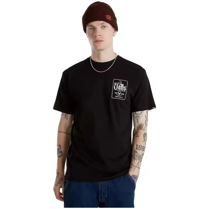 Camiseta de Manga Corta Vans Bucket List para hombre en color negro - 1