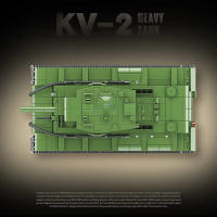 Bloques De Construcción De Tanque Pesado KV-2 Del Segundo Mundo War II Juguete Colección Para Niños Regalo De Navidad Y Cumpleaños - details 4