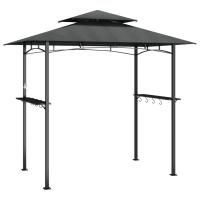 vidaXL Cenador barbacoa estante lateral acero antracita 240x150x243 cm - details 1