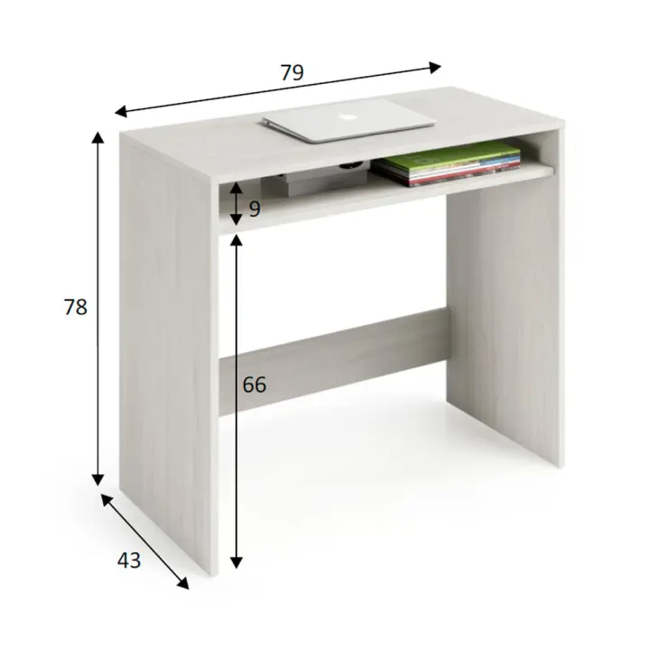 Mesa de Escritorio Compacta Desk Blanco 78x79x43 Cm - Melamina de Primera Calidad - Resistente y Fácil de Usar - 1