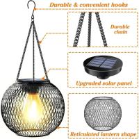 Lámpara Solar Exterior Ortiny Mejorada Luces Decorativas Exteriores Impermeables Lámparas Colgantes Para Jardín Metal Tema FÁYRI - details 7