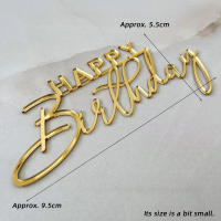 Nuevos Toppers De Cumpleaños Feliz En Acrílico Dorado Para Niñas Y Niños Decoración De Pastel Para Fiesta De Cumpleaños Regalo De Baño De Bebé - details 13