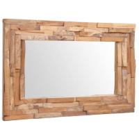 vidaXL Teca Espejo Decorativo Madera Decoración Pared Entrada Dimensiones 60 x 60 cm, 90 x 60 cm, 120 x 60 cm - details 1