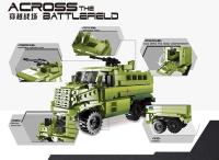 Juego De Construcción Educativo Serie Militar Tráiler De Transporte De Vehículos Blindados Leopardo Y Tanque T64 Bloques MOC Para Niños - details 1