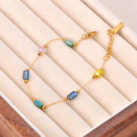 Pulsera De Moda JeeMango Con Piedras De Zirconia Cubicas Coloridas Acero Inoxidable Impermeable Para Mujer Joyería Bohemia JB24056 - details 2