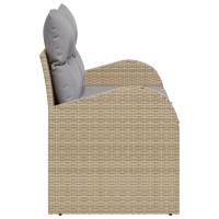 Sofá de jardín de 2 plazas vidaXL con almacenamiento y cojines Beige de poliratán - details 4