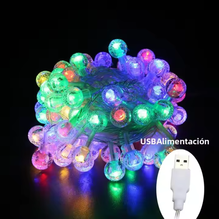 Luces De Hada LED De Colores Cálidos Pequeñas Esferas De Cristal Para Jardín Árbol De Navidad Boda Decoración DIY Operadas Por USB 3/6/10M - 1