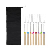 8Pcs Palas De Barbacoa Telescopio Acero Inoxidable Doble Brochetas De Metal Para Asar Churros S'mores Y Picnic Camping - details 0