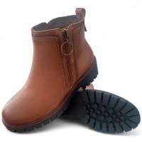 Botines de Piel Mujer Khloe Marín 3426 en Color Tabaco con Cremallera y Planta Acolchada Memory Foam - Ideal para Otoño-Invierno - details 2